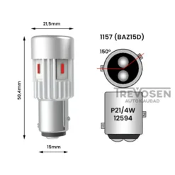 LED pirnid P21 4W punane 2